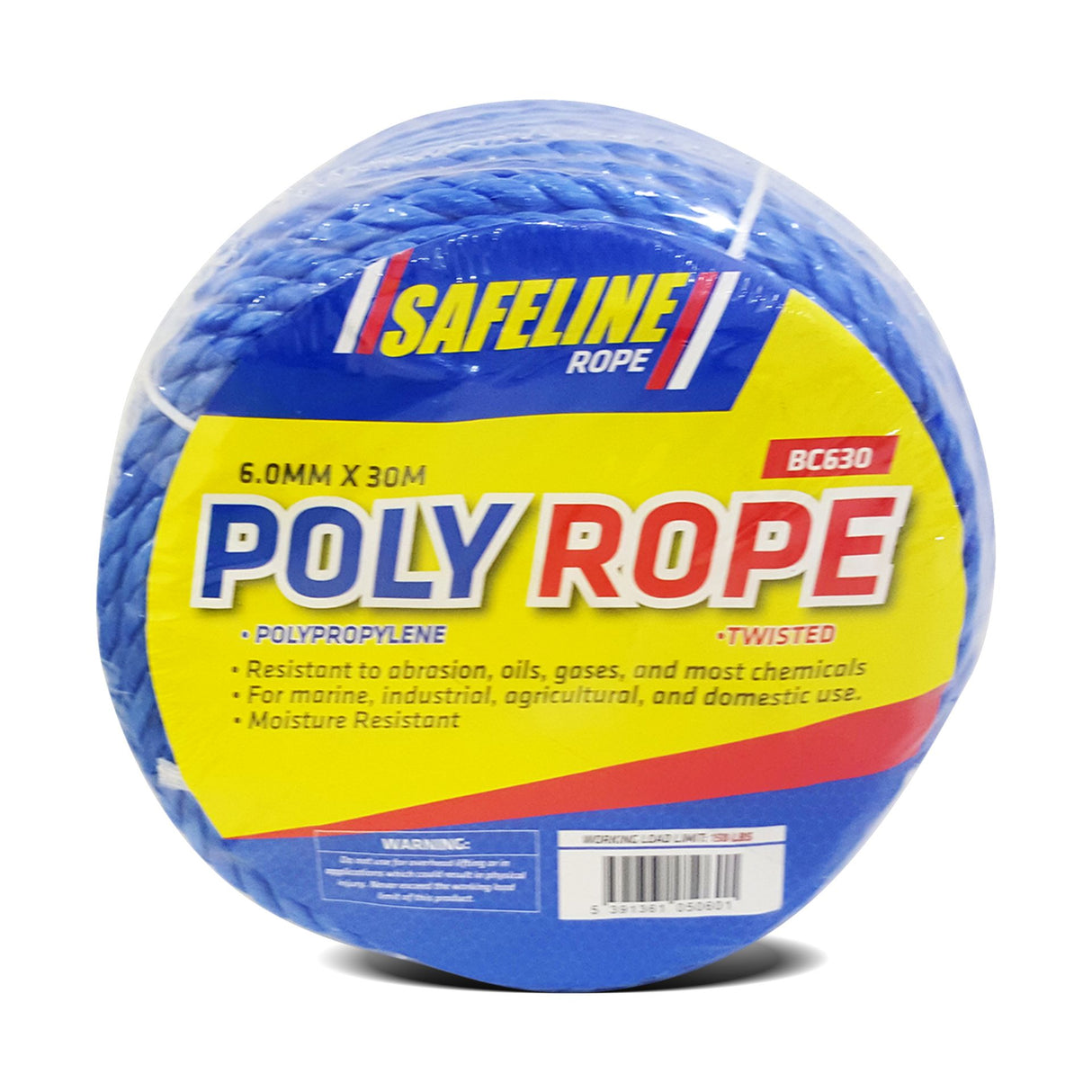 SAFELINE 6MM X 30M POLYPROP BLUE ROPE