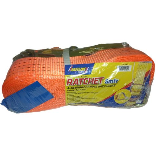 SAFELINE 50MM X 13MTR X 5 TON RATCHET STRAP SINGLE
