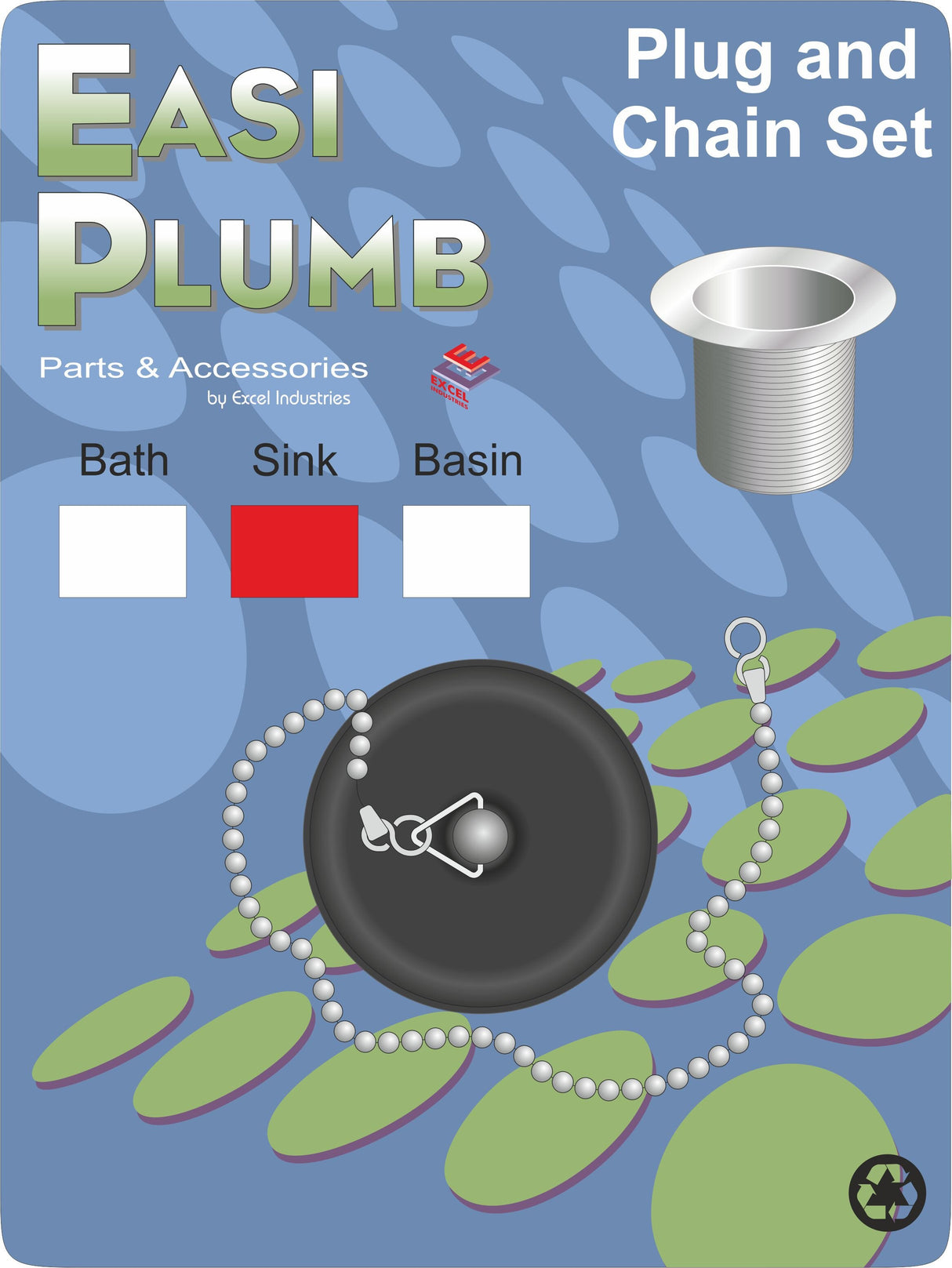 Easy Plumb Poly Sink Plug & Chain Set