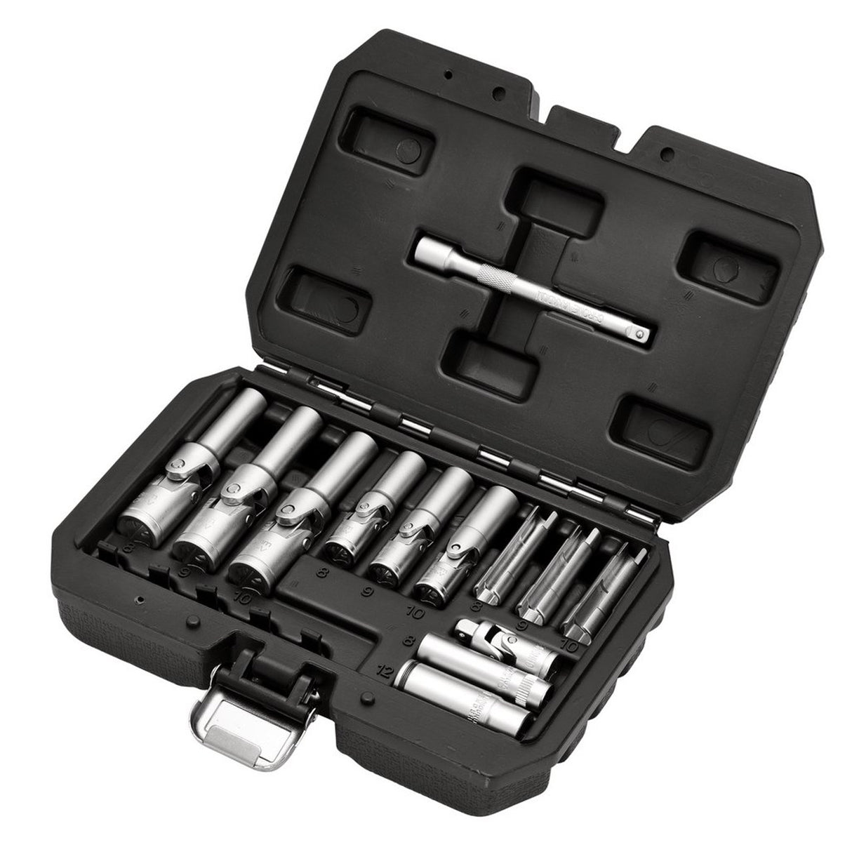 DRAPER THIN WALL PSG GLOW PLUG SOCKET SET, 3/8" AND 1/4" SQ. DR. (18 PIECE)