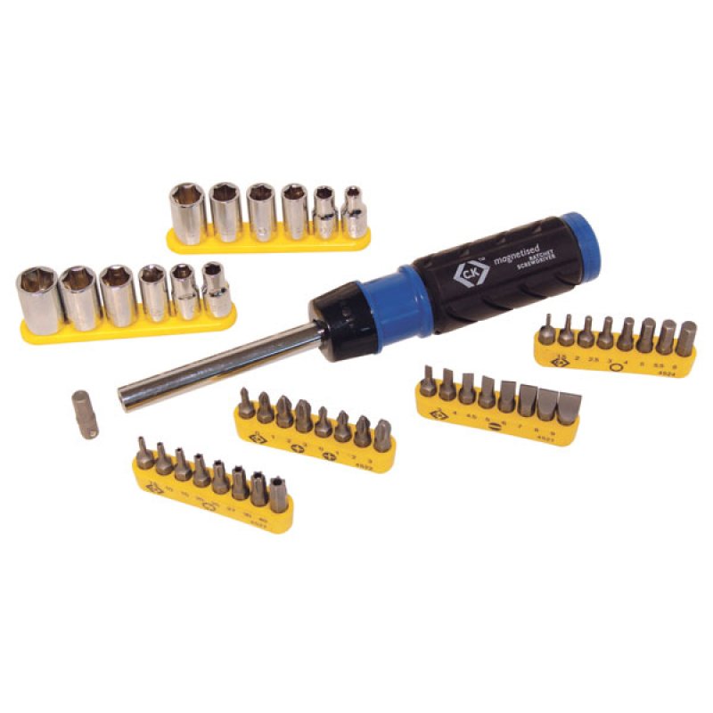 C.K RATCHET SCREWDRIVER SET WITH BITS & SOCKETS
