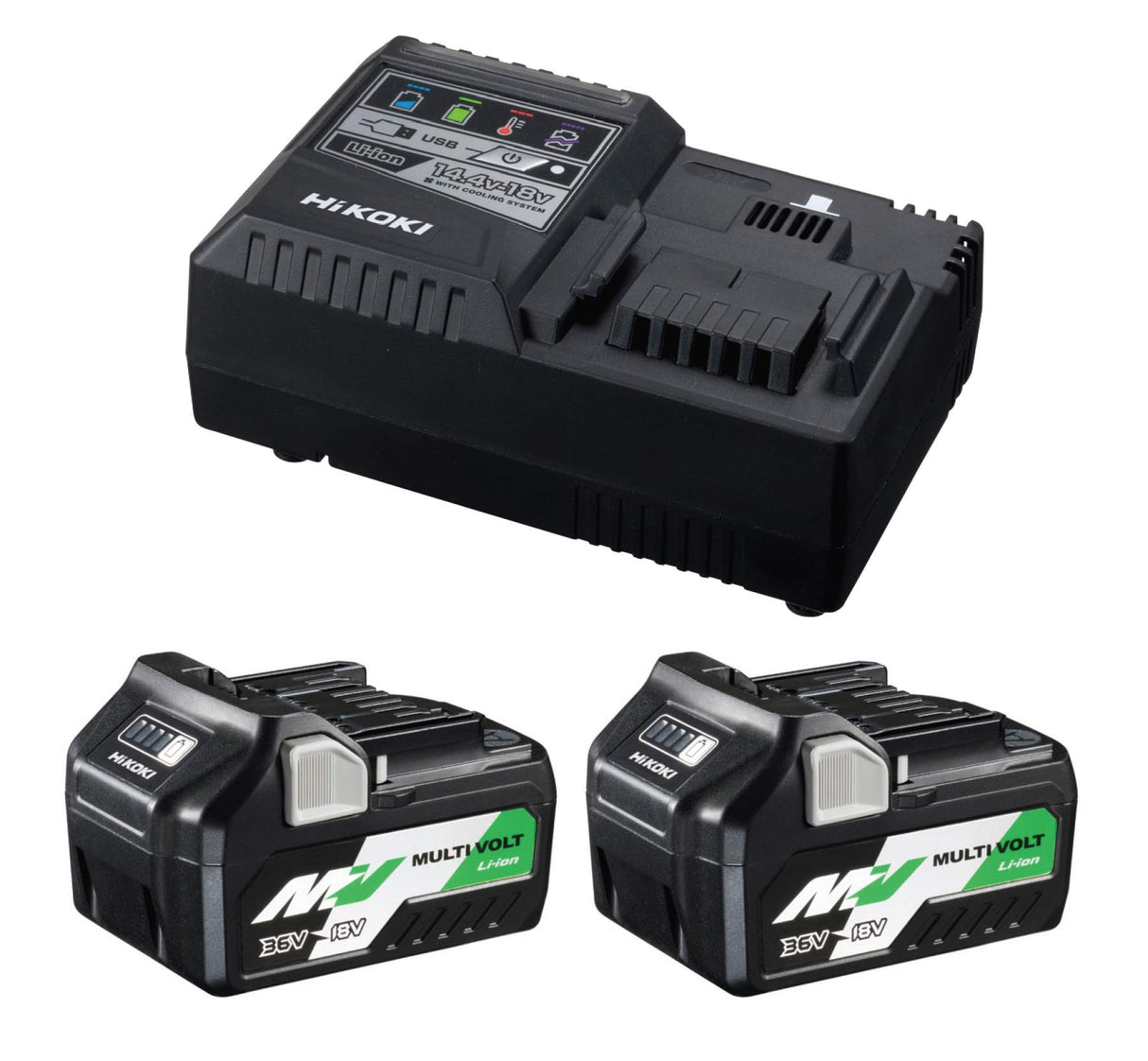 HIKOKI MULTIVOLT STARTER PACK ( 2 X BSL36A18 & 1 X UC18YSL3)