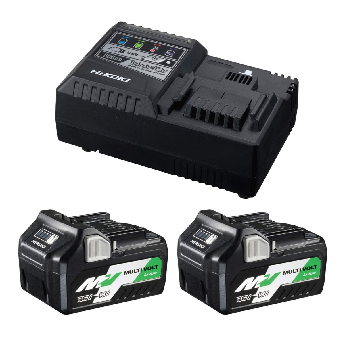 HIKOKI MULTIVOLT STARTER PACK ( 2 X BSL36A18 & 1 X UC18YSL3)