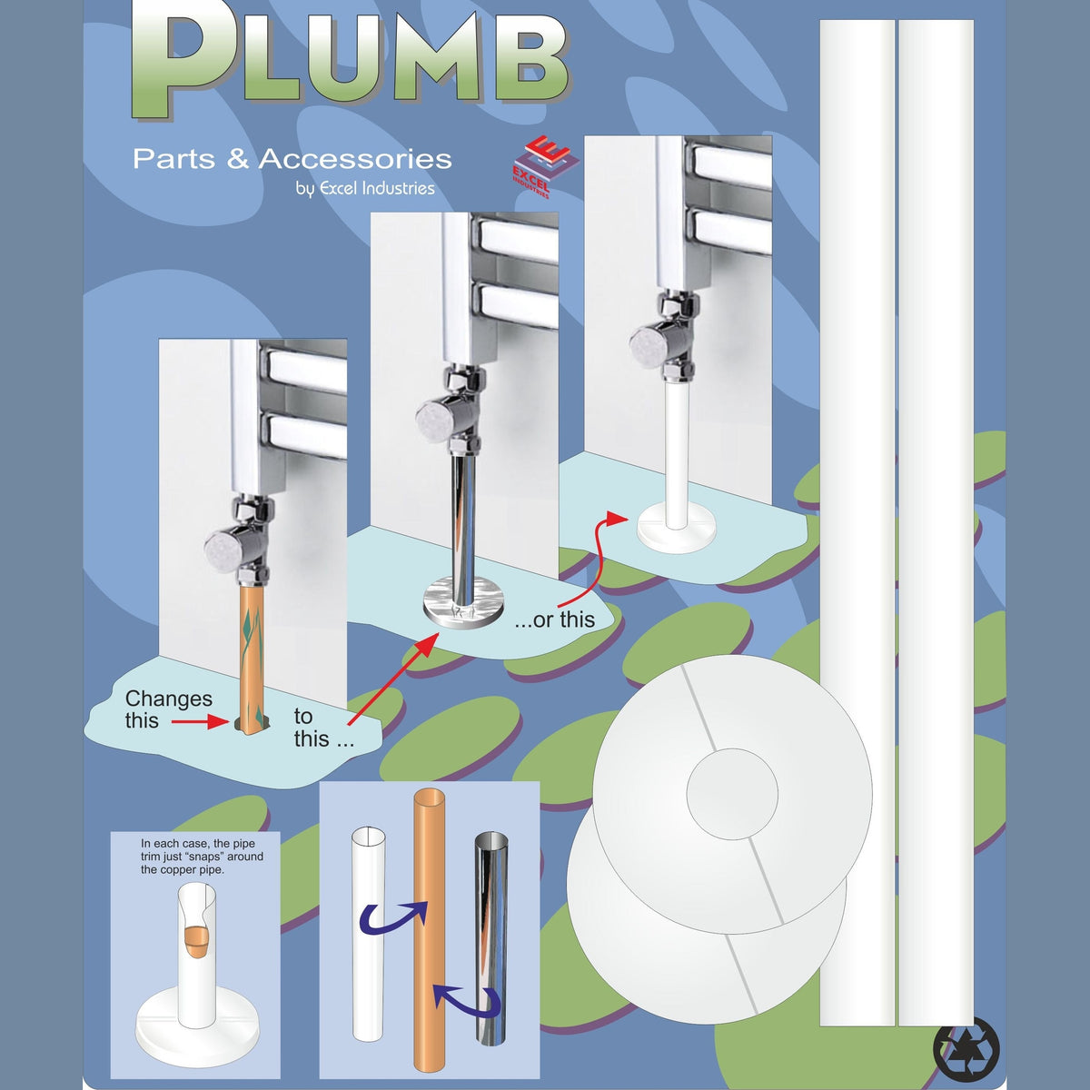 Easy Plumb Towel Rail Pipe Cover Kit - White