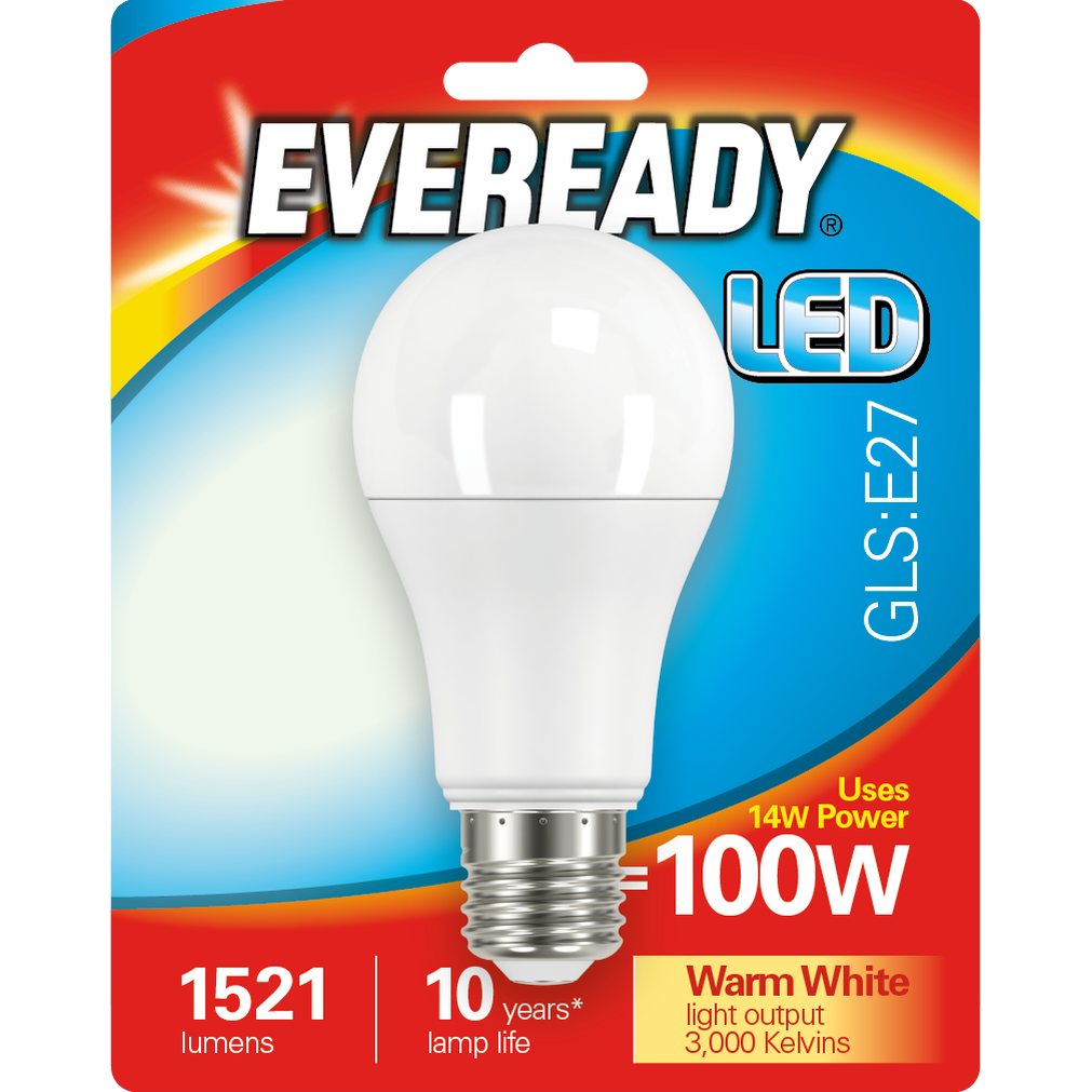 EVEREADY 14W (100W) E27 LED GLS 1521 LUMENS - Watson Hire