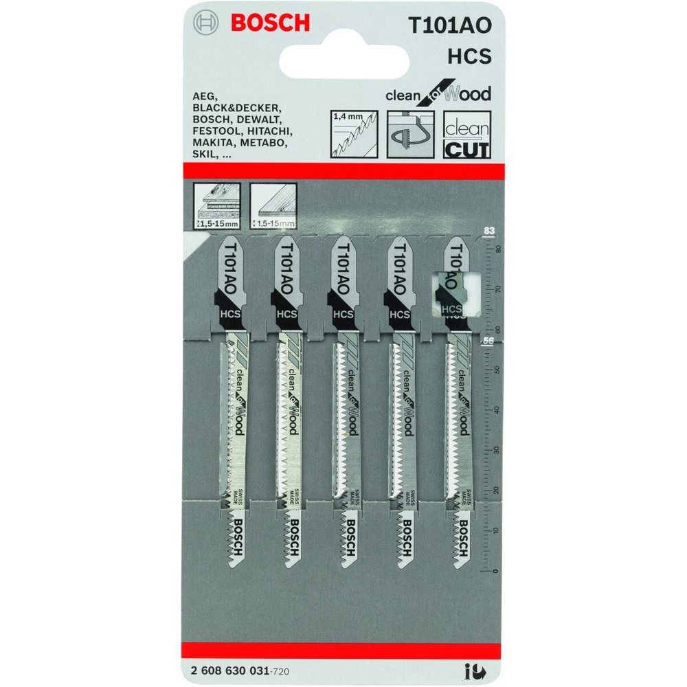 5PK BOSCH JIG BLADE CLEAN WOOD