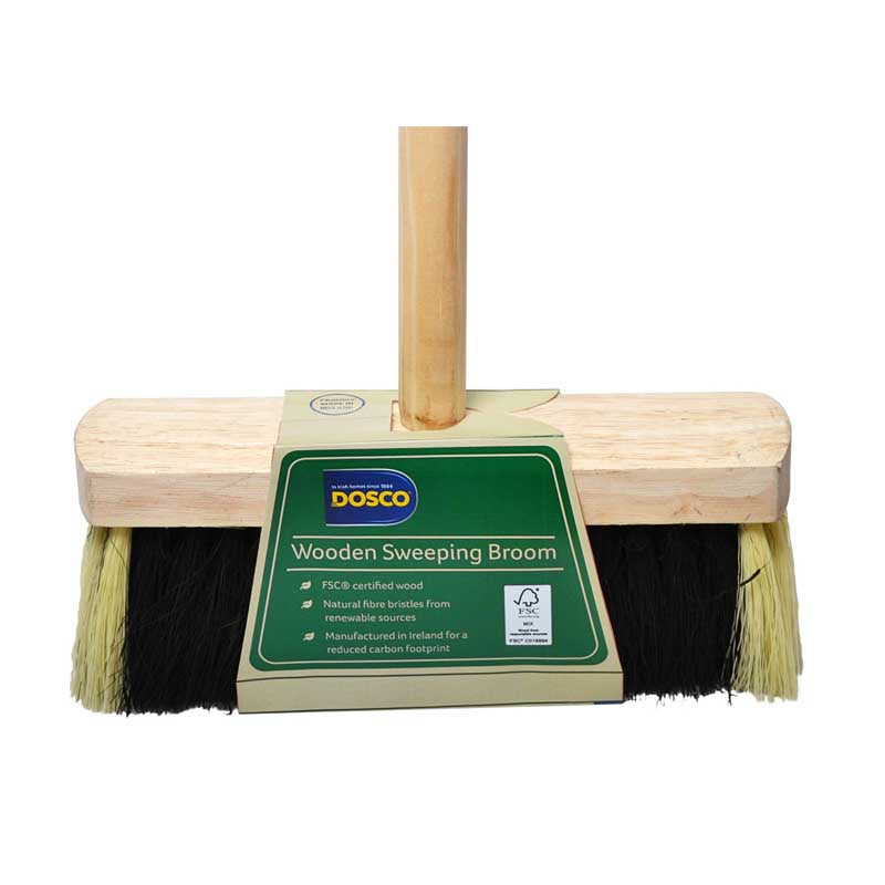 DOSCO BLACK & WHITE HANDLED FLOOR BRUSH 10IN