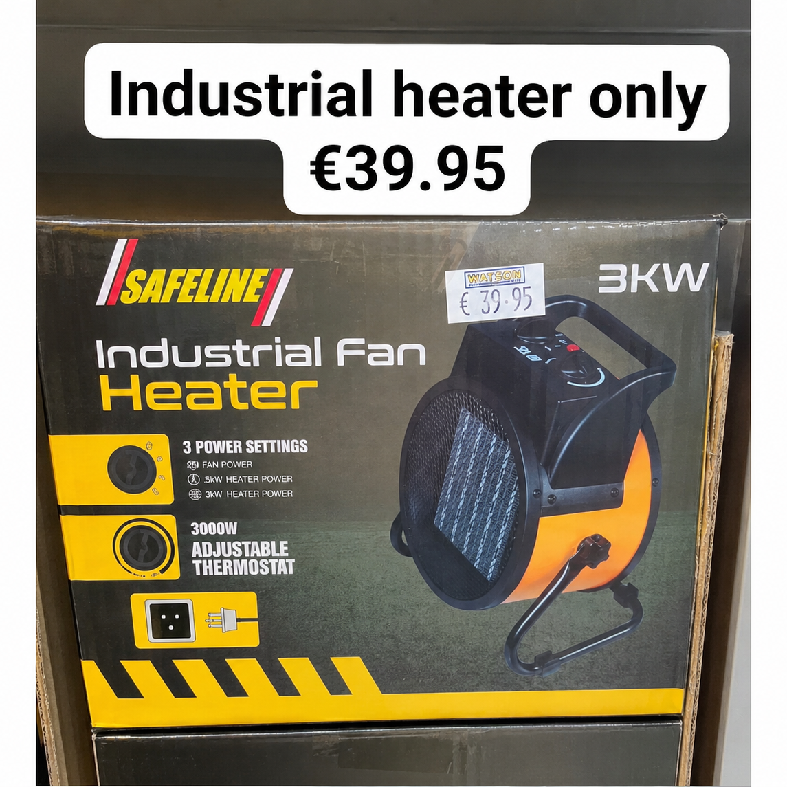 SAFELINE INDUSTRIAL 3KW FAN HEATER
