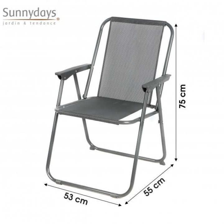 PICNIC CHAIR STEEL/TEXTILENE IN GREY