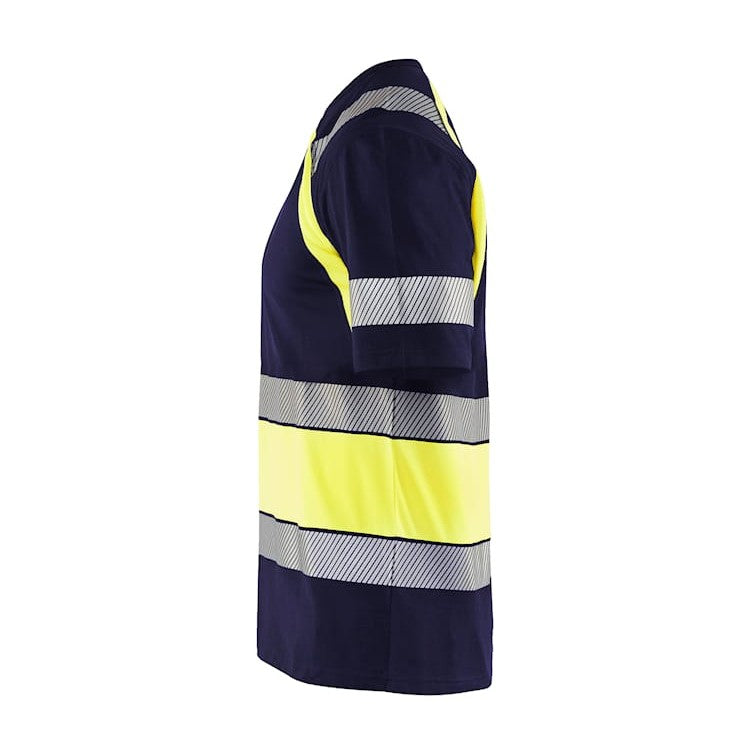 BLAKLADER HI-VIS T-SHIRT NAVY BLUE/HI-VIS YELLOW - Watson Hire