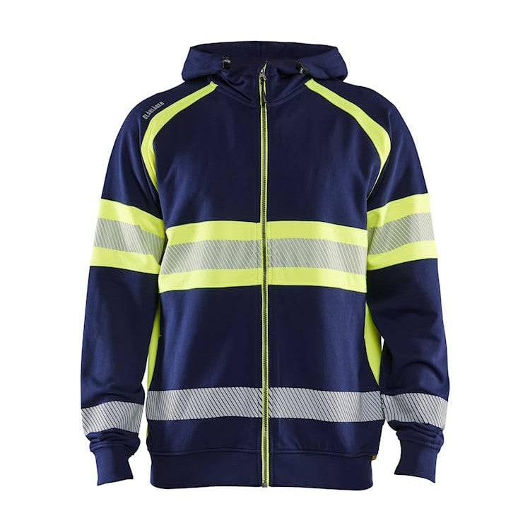 BLAKLADER HI-VIS HOODIE NAVY BLUE/HI-VIS YELLOW - Watson Hire