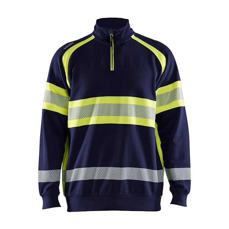 BLAKLADER HI-VIS SWEATER NAVY BLUE/HI-VIS YELLOW - Watson Hire