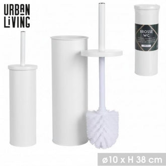 TOILET BRUSH IN METAL WHITE