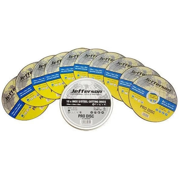 JEFFERSON 4.5" X 1MM INOX CUTTING DISC 22MM BORE (CASE OF 10) - Watson Hire