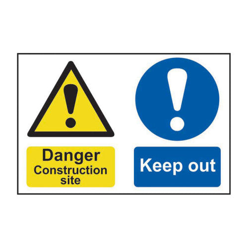 Danger Contruction site Keep out - PVC (600 x 400mm)