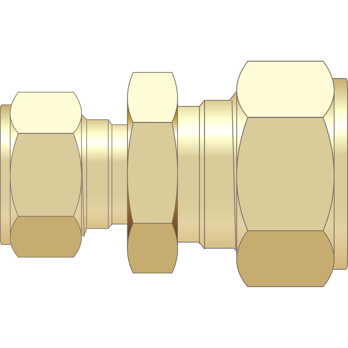 Easy Plumb 3/4" x 1/2" Straight Red. Brass Compression Coupling