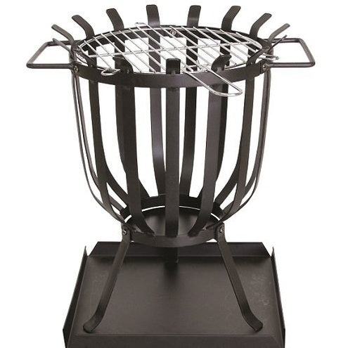 REDWOOD PATIO BRAZIER WITH BARBECUE GRILL