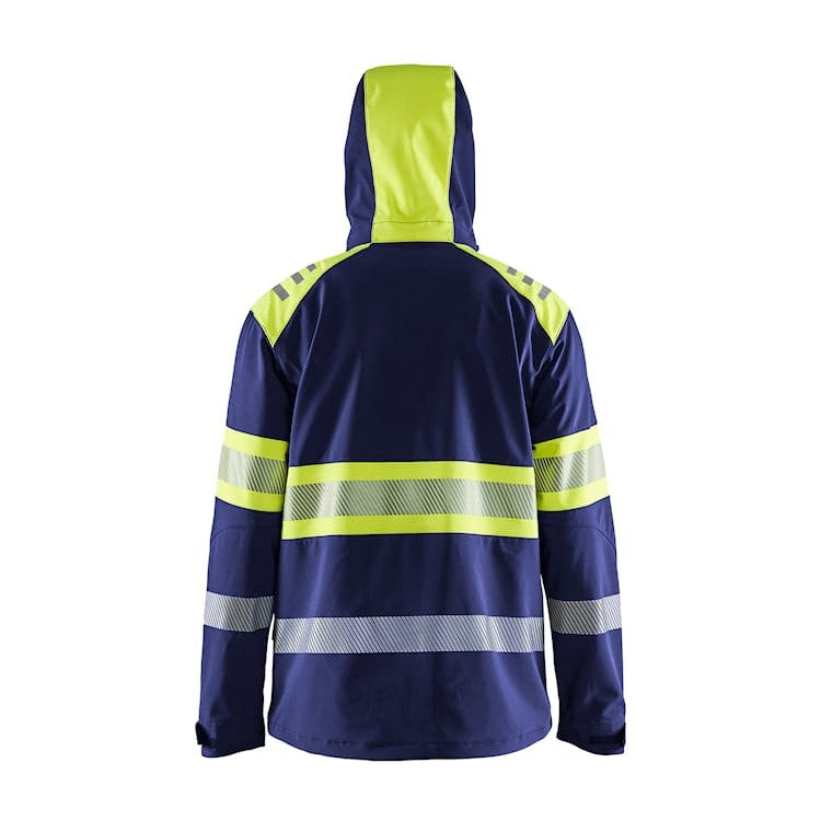 BLAKLADER HI-VIS SOFTSHELL JACKET NAVY YELLOW - Watson Hire