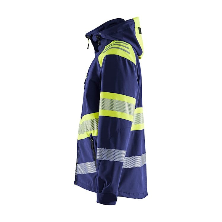 BLAKLADER HI-VIS SOFTSHELL JACKET NAVY YELLOW - Watson Hire