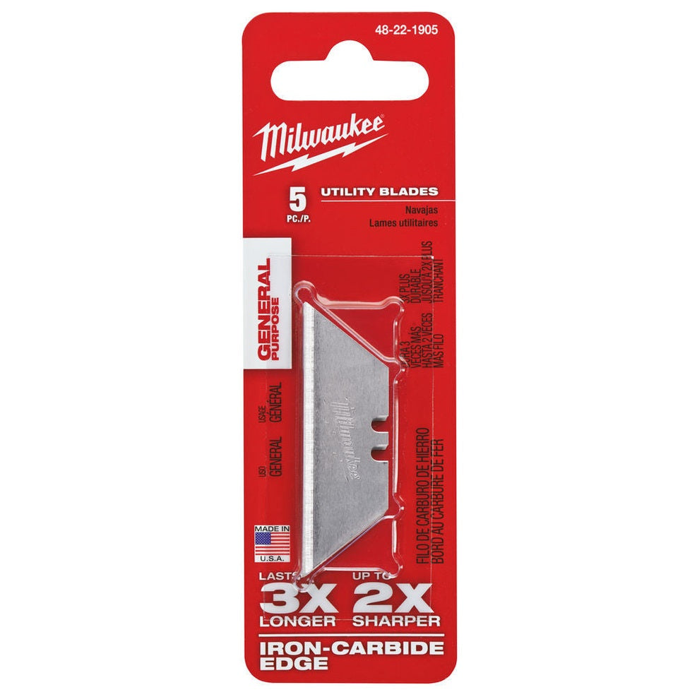 MILWAUKEE UTILITY KNIFE BLADES 5 PACK