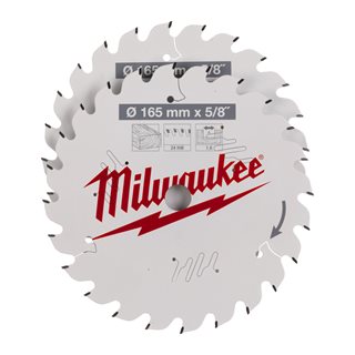MILWAUKEE 165X15.87MM 24T CIRCULAR SAW BLADE TWIN PACK