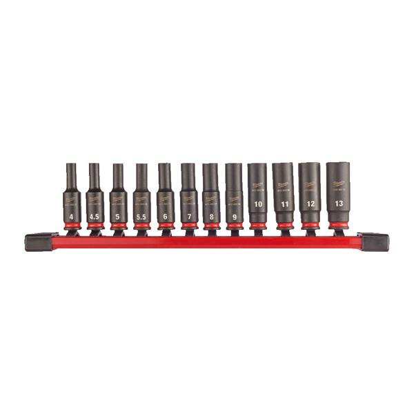 MILWAUKEE 1/4" SHOCKWAVE IMPACT DUTY SOCKET RAIL SET