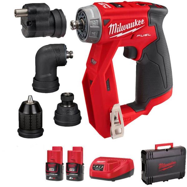 MILWAUKEE M12FDDXKIT-202X 12V FUEL 4 IN 1 DRILL DRIVER KIT + 2X2AH BATTERIES
