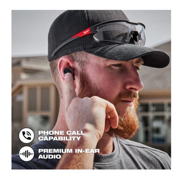 MILWAUKEE L4 RLEPB-301 REDLITHIUM USB BLUETOOTH JOBSITE EAR BUDS WITH HEARING PROTECTION