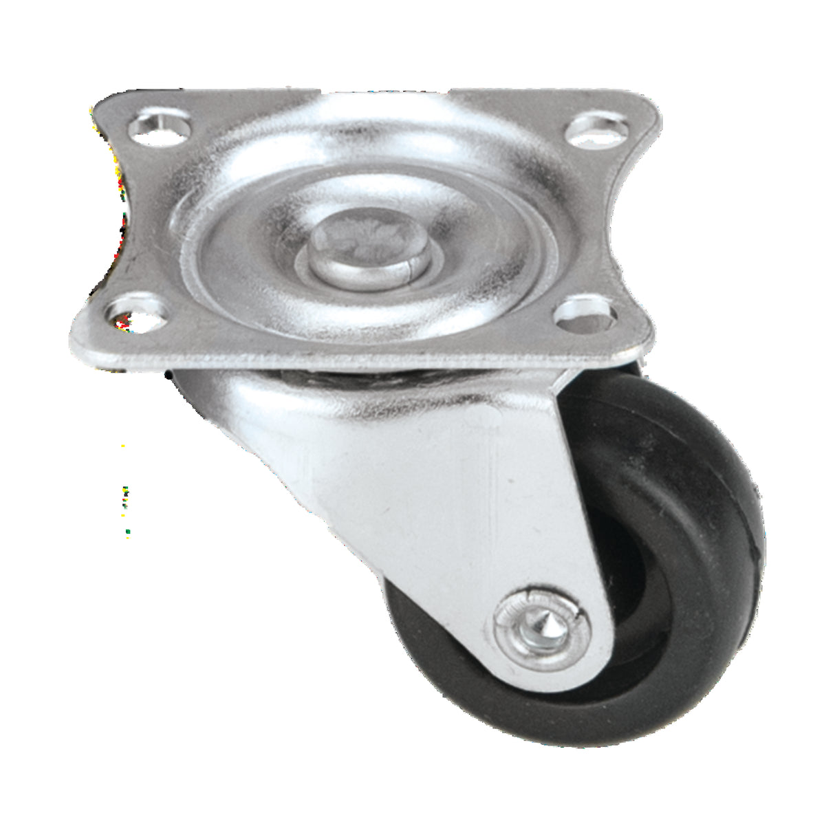 BLACK RUBBER CASTER, SWIVEL 50MM