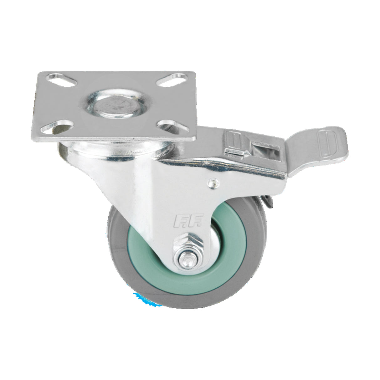 FF GROUP GREY CASTER SWIVEL CW BRAKE 50MM