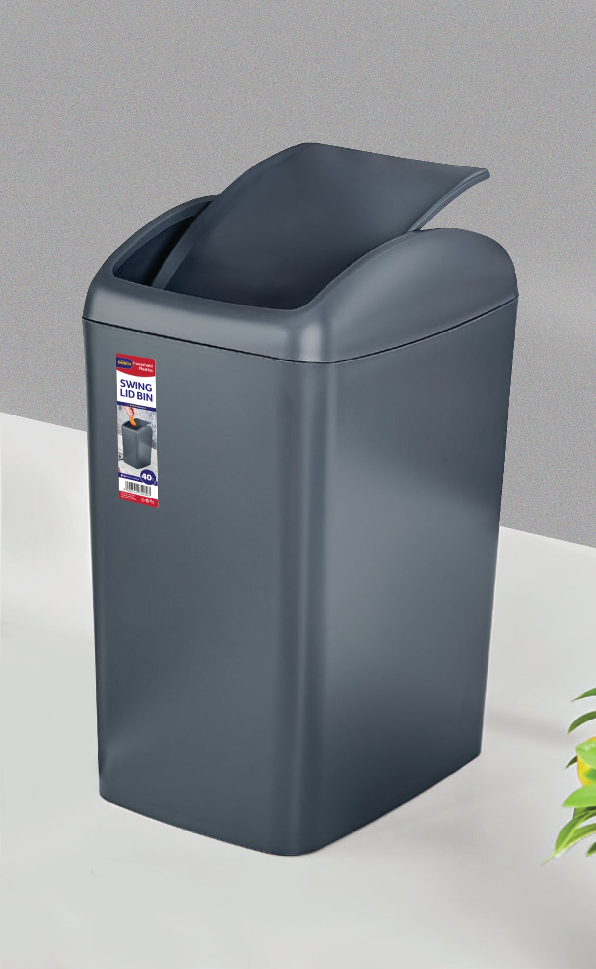 SWING LID BIN ANTHRACITE 20LTR
