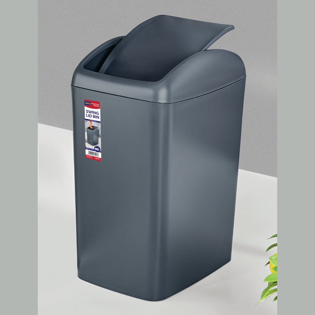 SWING LID BIN ANTHRACITE 20LTR