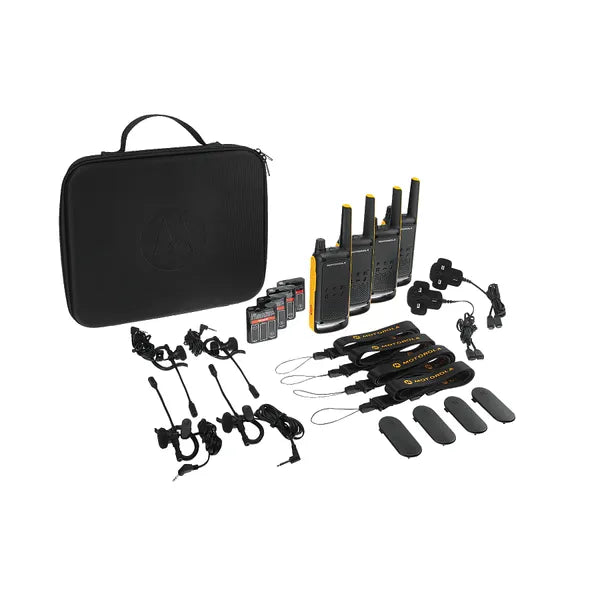 MOTOROLA TALKABOUT T82 2-WAY WALKIE TALKIE RADIO QUAD PACK YELLOW / BLACK