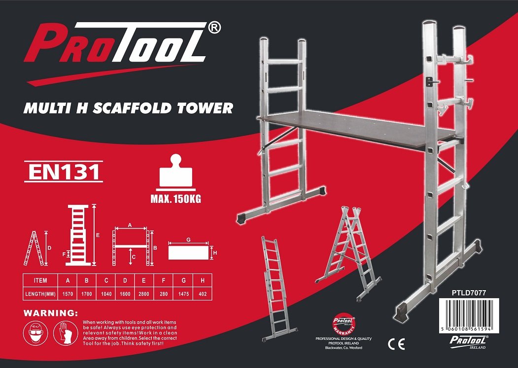 PROTOOL ALUMINIUM SCAFFOLD TOWER 147 X 40.5 BOARD