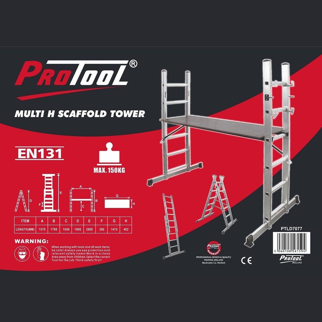 PROTOOL ALUMINIUM SCAFFOLD TOWER 147 X 40.5 BOARD