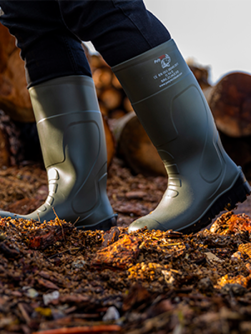 POLYTECH GB - GREEN/BLACK SAFETY S4 WELLINGTON