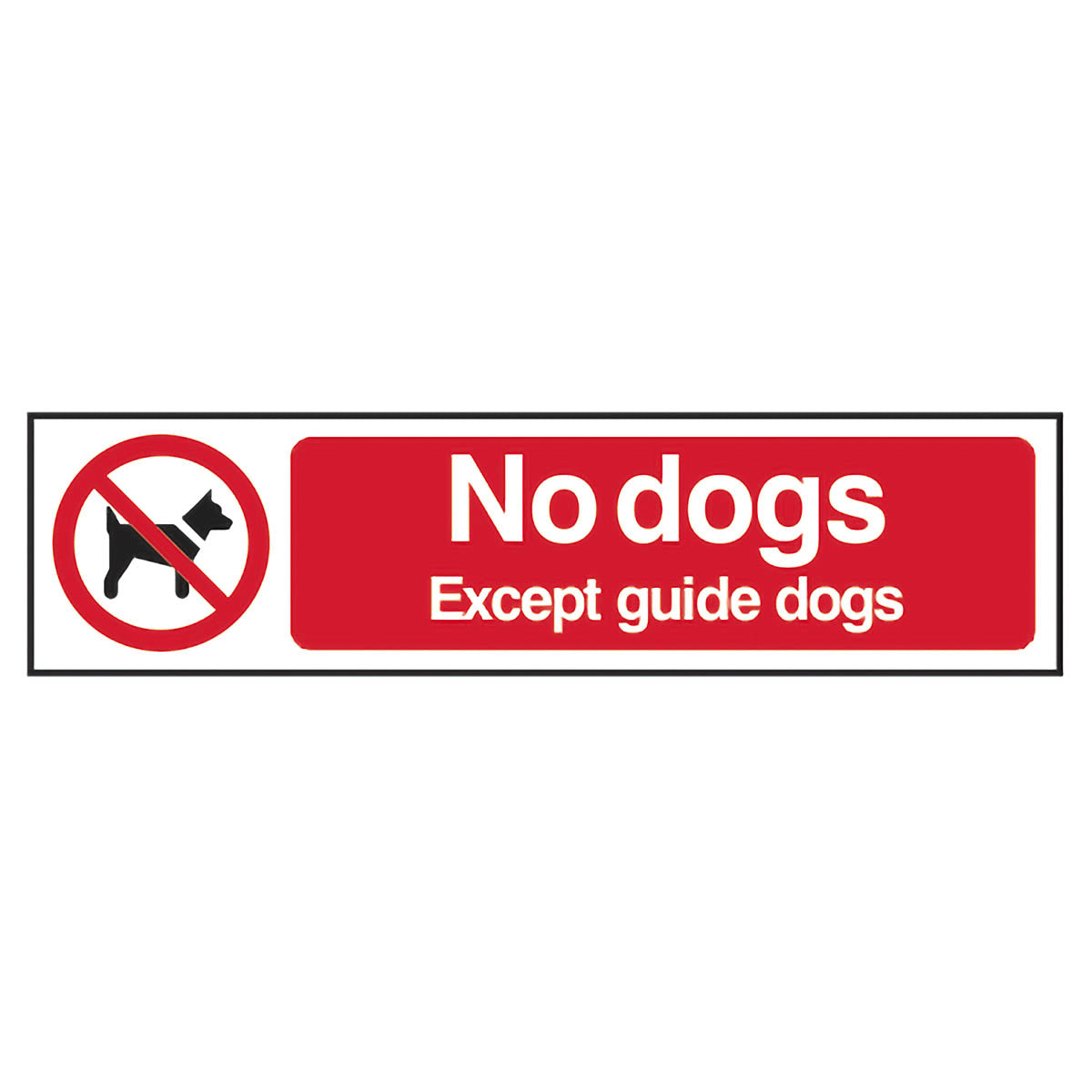No dogs except guide dogs - PVC (200 x 50mm)