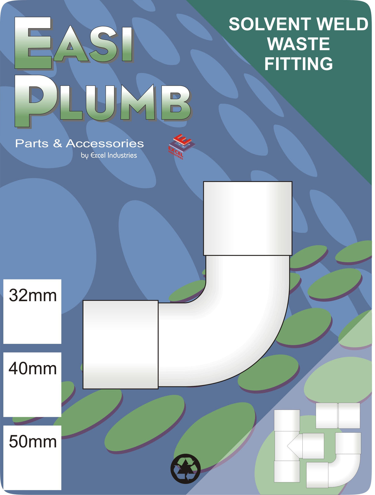 Easy Plumb 32mm White Waste Swept Elbow