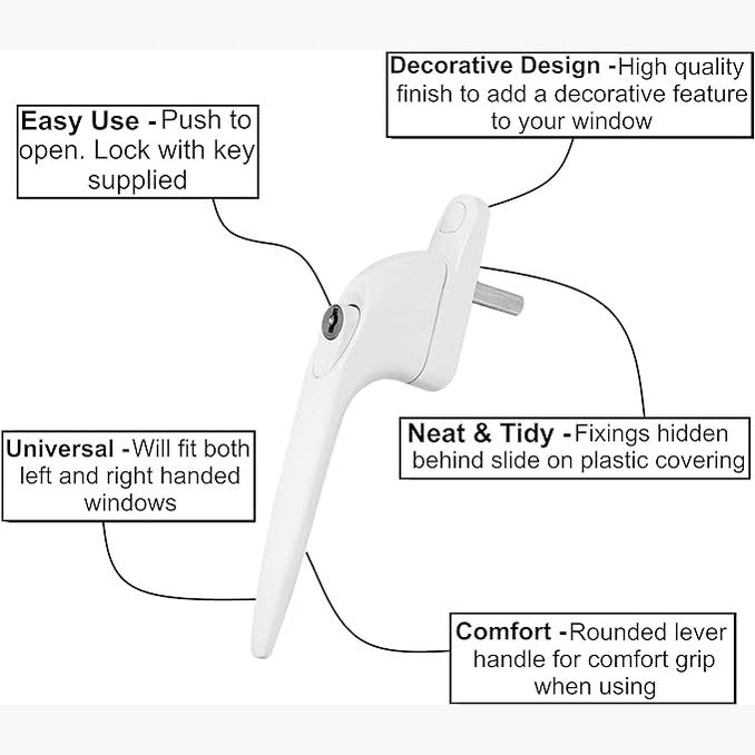 YALE PVCU INLINE MULTIPLE SPINDLE WINDOW HANDLE WHITE