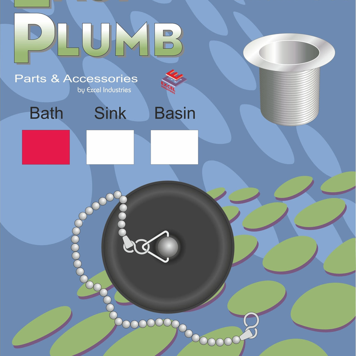 Easy Plumb Poly Bath Plug & Chain Set