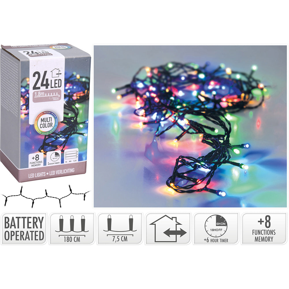 FAIRY LIGHTS 24 LED M/COLOUR