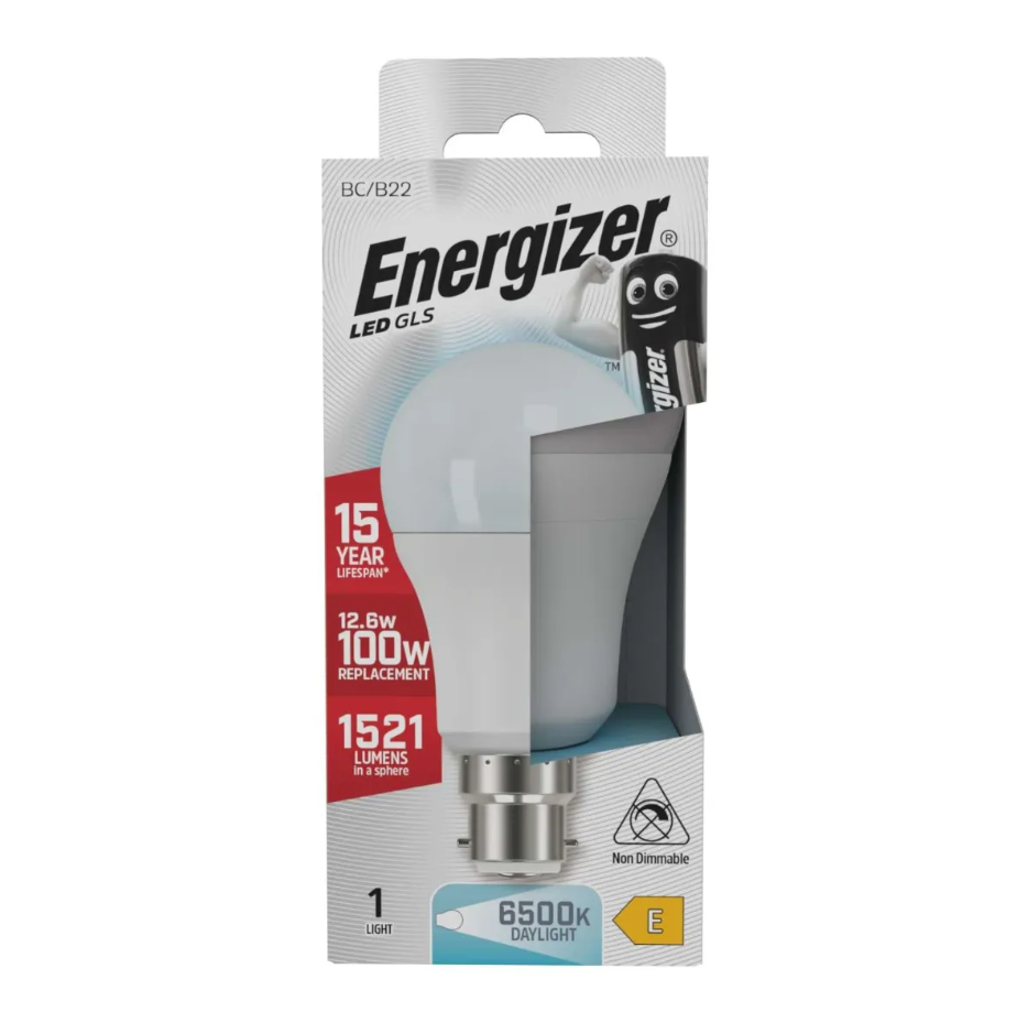 ENERGIZER 12.6W B22 LED GLS 1521LM DAYLIGHT 100W