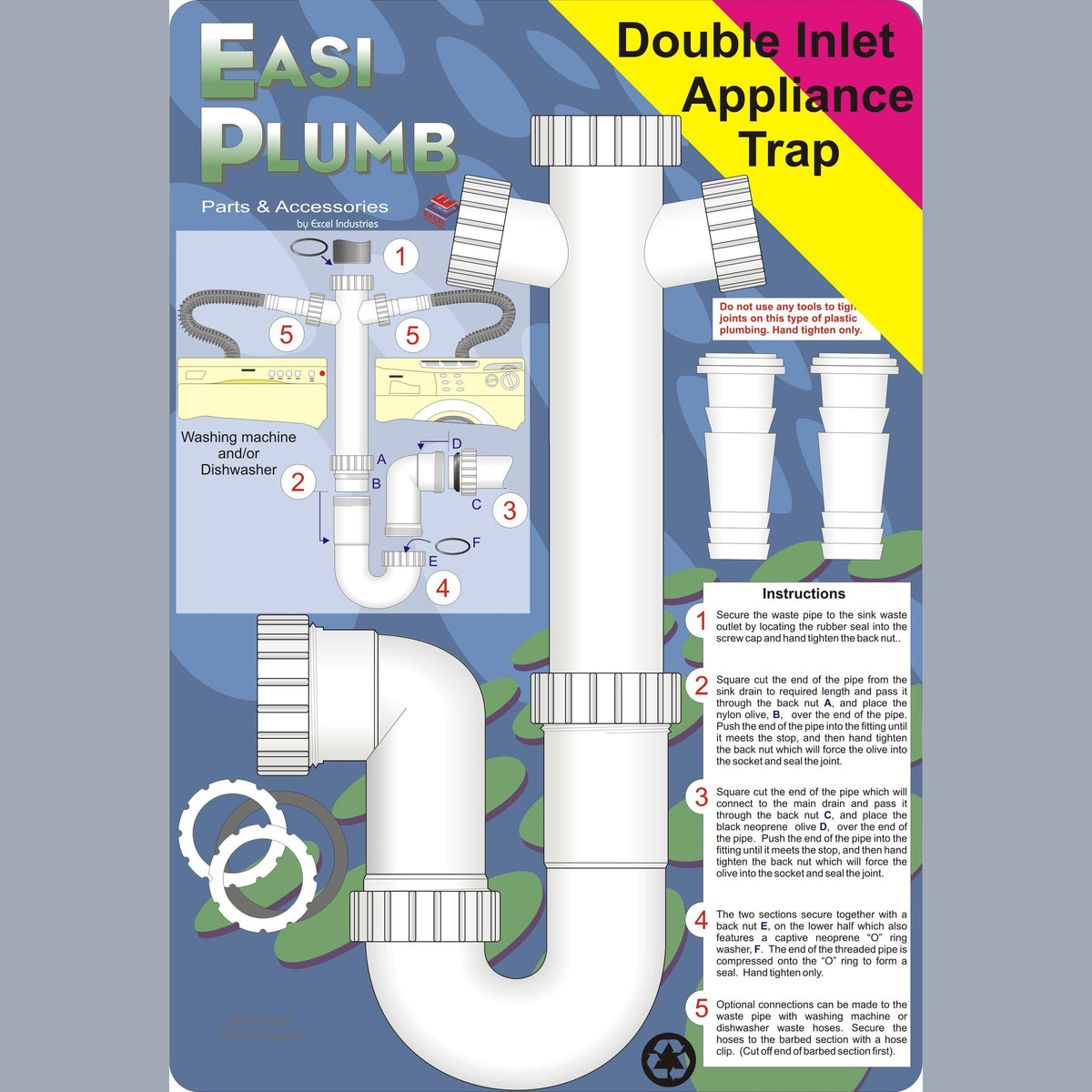 Easy Plumb 11/2" x 3" Seal Appliance Trap Double Inlet