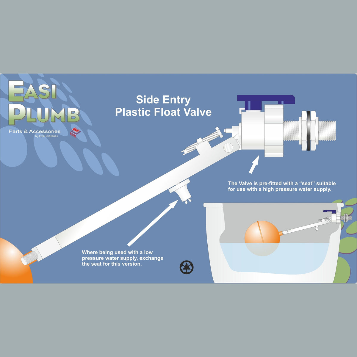 Easy Plumb Side Entry Plastic Float Valve
