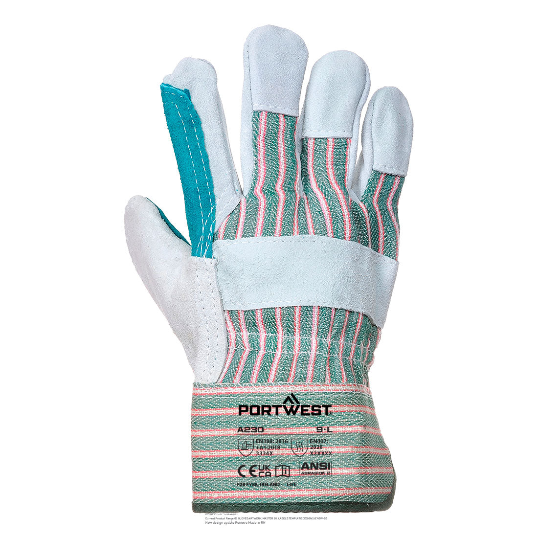 PORTWEST DOUBLE PALM RIGGER GREYGREEN /XL