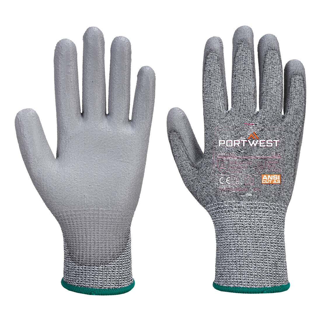 PORTWEST S MR CUT PU PALM GLOVE CUT LEVEL C GREY