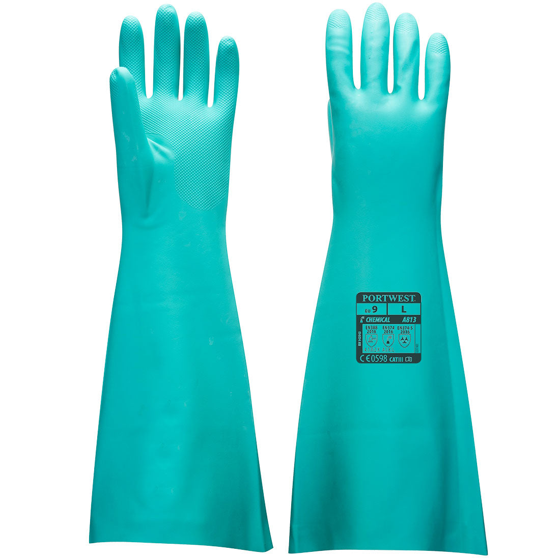 PORTWEST 48CM NITRILE GAUNTLET - GREEN