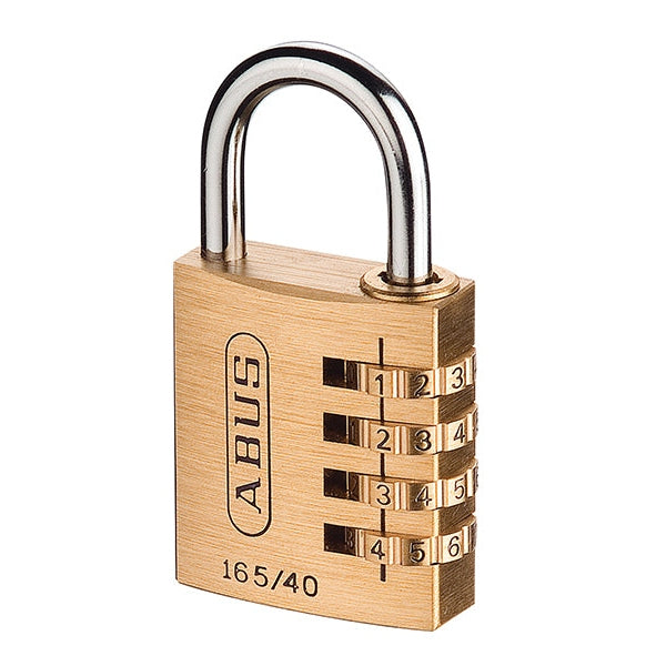 ABUS Mechanical 165/40 40mm Solid Brass Body Combination Padlock (4-Digit) Carded