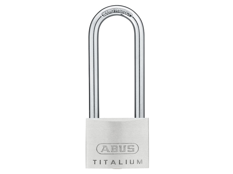 ABUS Mechanical 64TI/50mm TITALIUM™ Padlock 80mm Long Shackle Carded