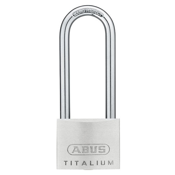 ABUS Mechanical 64TI/50mm TITALIUM™ Padlock 80mm Long Shackle Carded